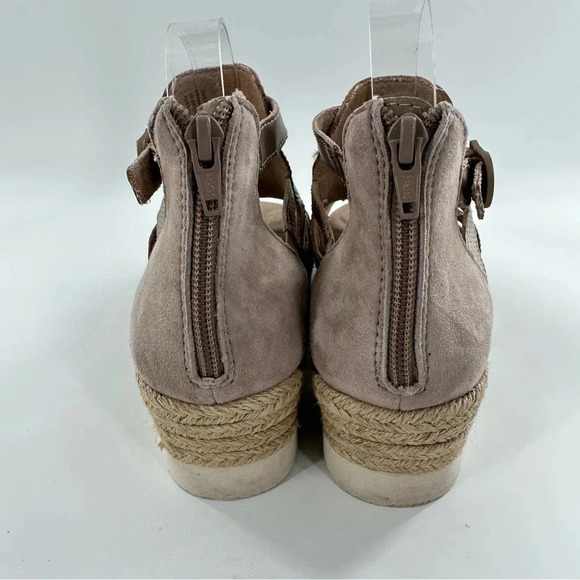 Earth womens platform sandals size 7.5 bronze leather beige suede Espadrilles - Picture 6 of 14